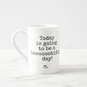 Tasse En Porcelaine Typographie Noire Phrase Jour de Beooooootity