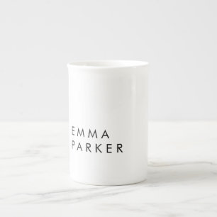 Tasse En Porcelaine Unique Black White Trendy Ajouter Votre Nom