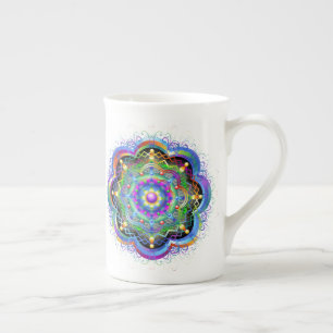 Tasse En Porcelaine Univers Mandala Couleurs Psychédéliques