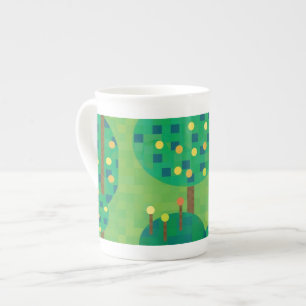 Tasse En Porcelaine verger d'agrumes vert et or