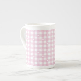 Tasse En Porcelaine Vérifications Rose Pastel