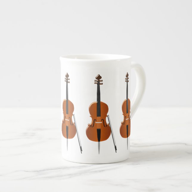 Tasse En Porcelaine Violoncelle (Devant droit)