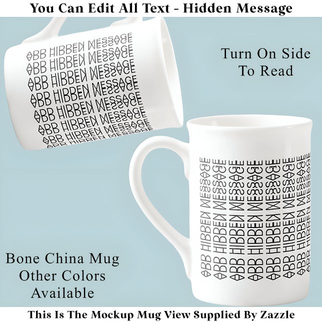 Tasse En Porcelaine Votre message caché personnalisé 149BW nouveauté (Créateur téléchargé)
