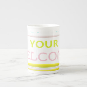 Tasse En Porcelaine VOTRE message d'accueil couleurs pâles et type de 