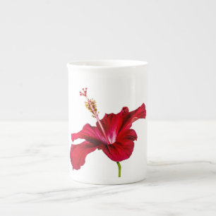 Tasse En Porcelaine Vue latérale de l'Hibiscus rouge