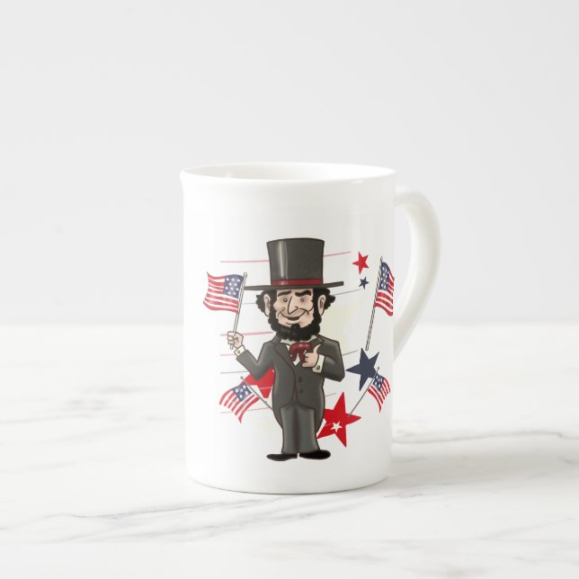 Tasse En Porcelaine Washington et Lincoln (Devant droit)