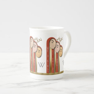 Tasse En Porcelaine We 3 Kings - Art Déco Noël Monogramme