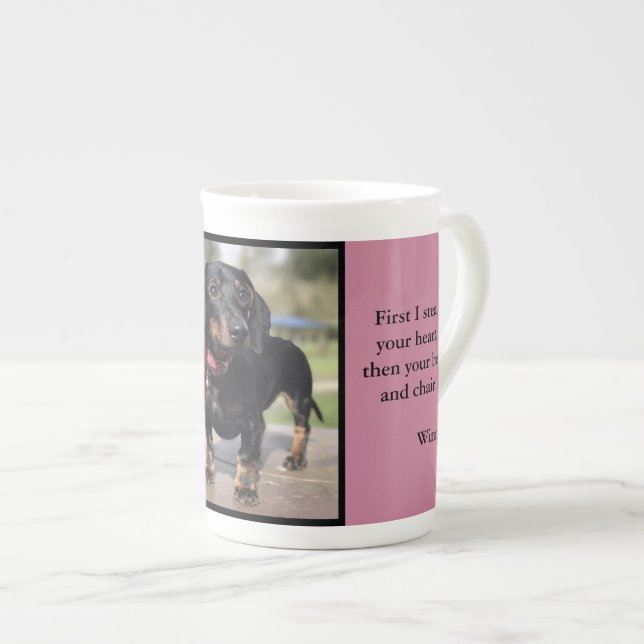 Tasse En Porcelaine Winnie le daschund (Devant droit)