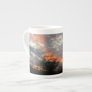 Tasse En Porcelaine Winter Sunset Nature Paysage Photographie