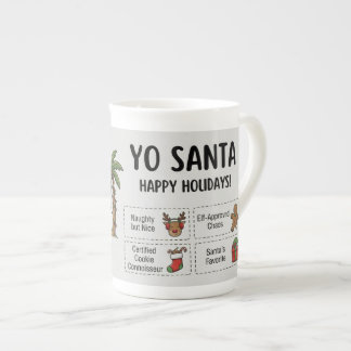 Tasse En Porcelaine Yo Santa Drôle de Noël d'Été Joyuses Fêtes