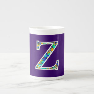 Tasse En Porcelaine Zz a illuminé le monogramme