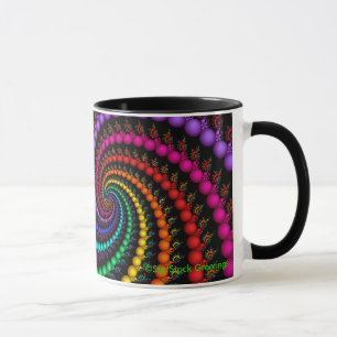 Tasse en spirale d'arc-en-ciel de fractale