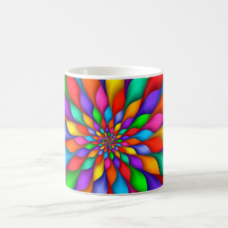Tasse en spirale de fleur de pétales d'arc-en-ciel