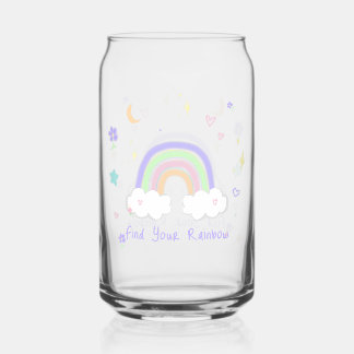 Tasse en verre Arc-en-ciel pastel