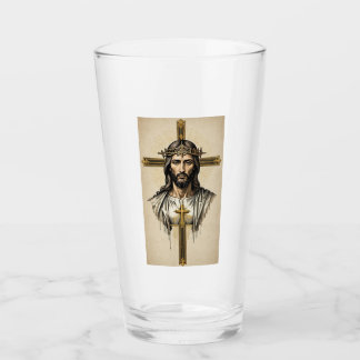 Tasse en verre d'art spirituel Jésus-Christ