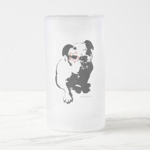 Tasse en verre de bouledogue