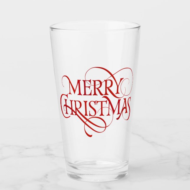 Tasse en verre de Joyeux Noël (Devant)