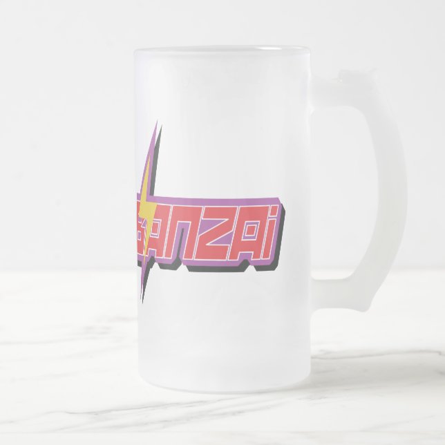 Tasse en verre de logo de Banzai (Droit)