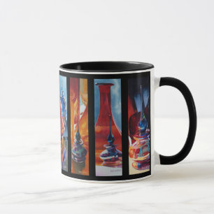 Tasse en verre de ménagerie d'aquarelle d'art