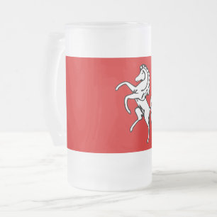 Tasse en verre dépoli avec le drapeau du Kent, Ang