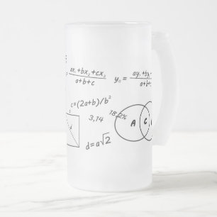 Tasse en verre dépoli mathématique cérébral
