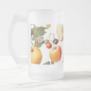 Tasse en verre dépoli - Motif aquarelle de fruits 