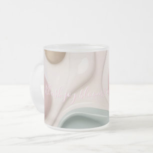 Tasse en verre givré à motif stylé