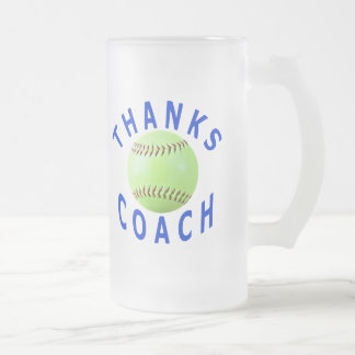 Tasse en verre givré de cadeau d'entraîneur du