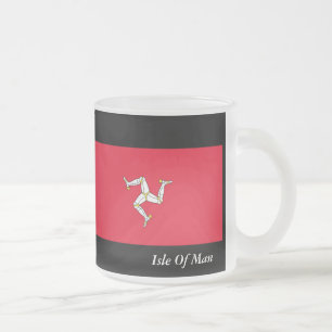 Tasse en verre givré de drapeau d'île de Man