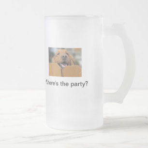 Tasse en verre givré de golden retriever, partie