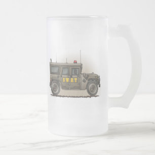 Tasse en verre givré de Hummer d'équipe de choc