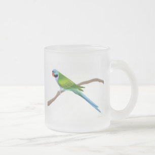 Tasse en verre givré de perruche de moustache de