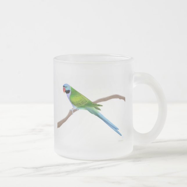 Tasse en verre givré de perruche de moustache de (Droit)