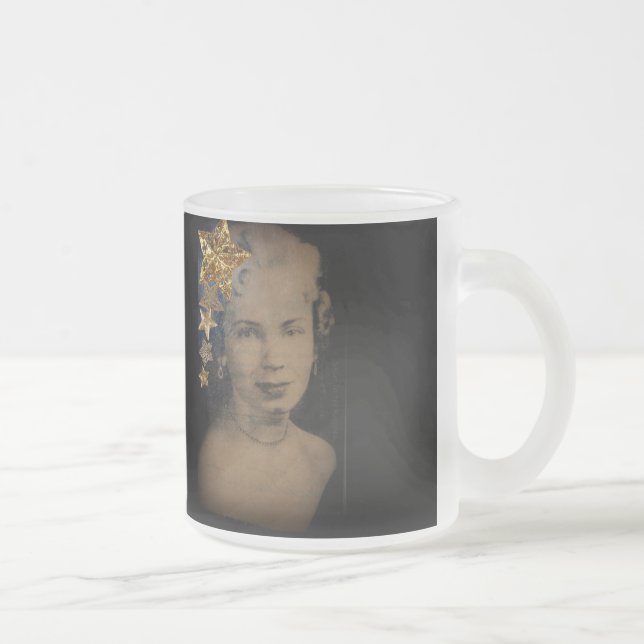 Tasse en verre givré de "rétro étoile" (Droit)
