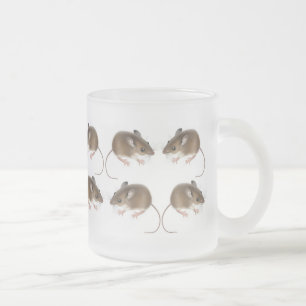 Tasse en verre givré de souris de cerfs communs