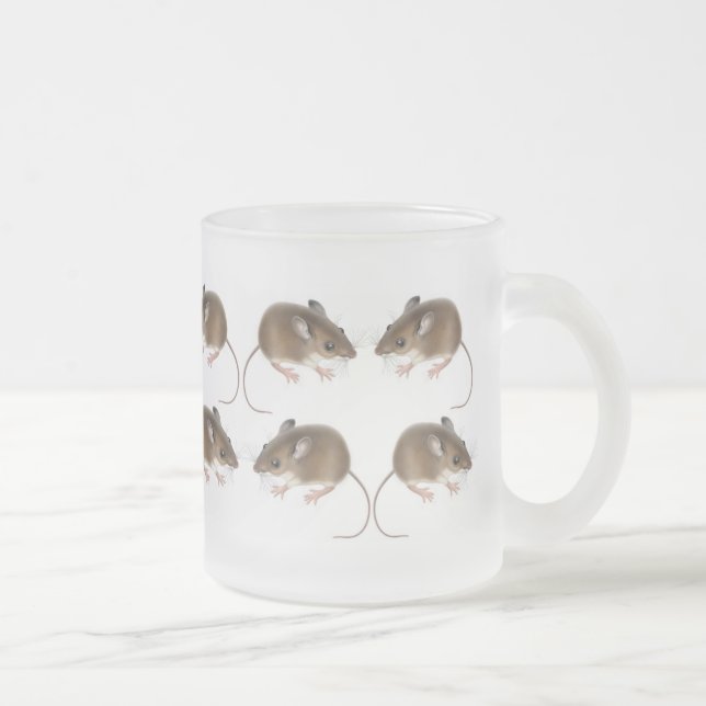 Tasse en verre givré de souris de cerfs communs (Droit)