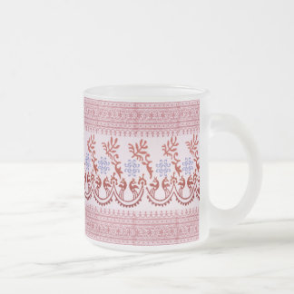 Tasse en verre givré - rouge indien