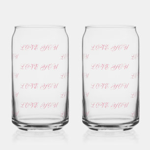 Tasse en verre Love You Verre à boire romantique