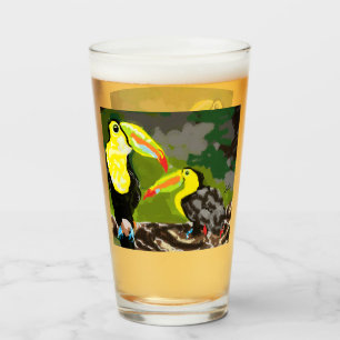Tasse en verre : Oiseaux Tropicaux