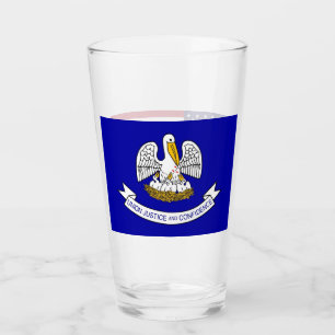 Tasse en verre patriotique avec drapeau de la Loui