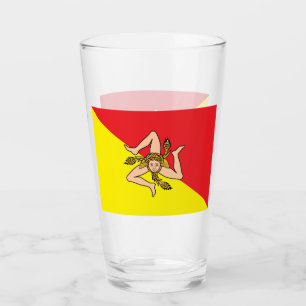 Tasse en verre patriotique avec drapeau de la Sici
