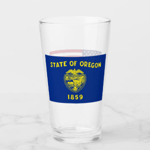 Tasse en verre patriotique avec drapeau de l'Orego
