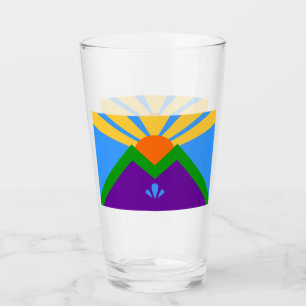 Tasse en verre patriotique avec drapeau de Manitou