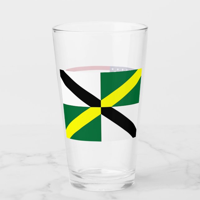 Tasse en verre patriotique avec drapeau de Montere (Devant)