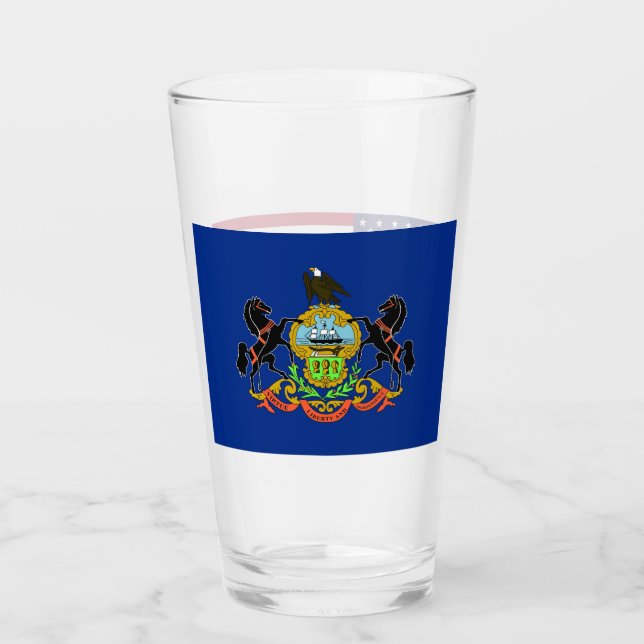 Tasse en verre patriotique avec drapeau de Pennsyl (Devant)