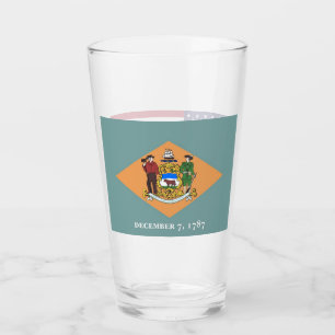 Tasse en verre patriotique avec drapeau du Delawar