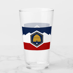 Tasse en verre patriotique avec le nouveau drapeau