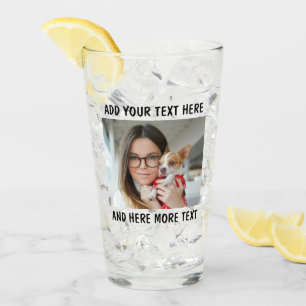 Tasse en verre personnalisée avec photo et texte o