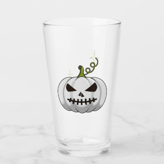 Tasse en verre pour Halloween Citrouille Blanche