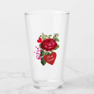 Tasse en verre pour la Saint-Valentin Cœurs de ros